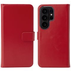 Selencia Genuine Leather Book Case Samsung Galaxy S26 Ultra - Red