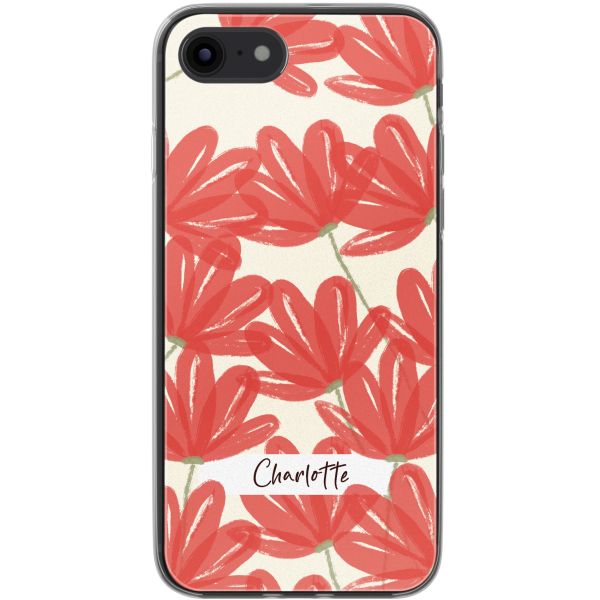 Gepersonaliseerd hoesje met bloemen iPhone SE (2022 / 2020) / 8 / 7 - Transparant