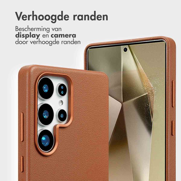 Accezz Leather Bookcase 2-in-1 met MagSafe Samsung Galaxy S25 Ultra - Sienna Brown