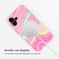 Selencia Vivid Tough Backcover met MagSafe Apple iPhone 16 - Pastel Lipstick Marble