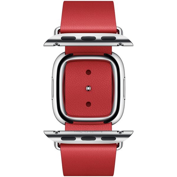 Apple Leather Band Modern Buckle Apple Watch Series 1 t/m 9 / SE (38/40/41 mm) | Series 10 (42 mm) - Maat L - Scarlet