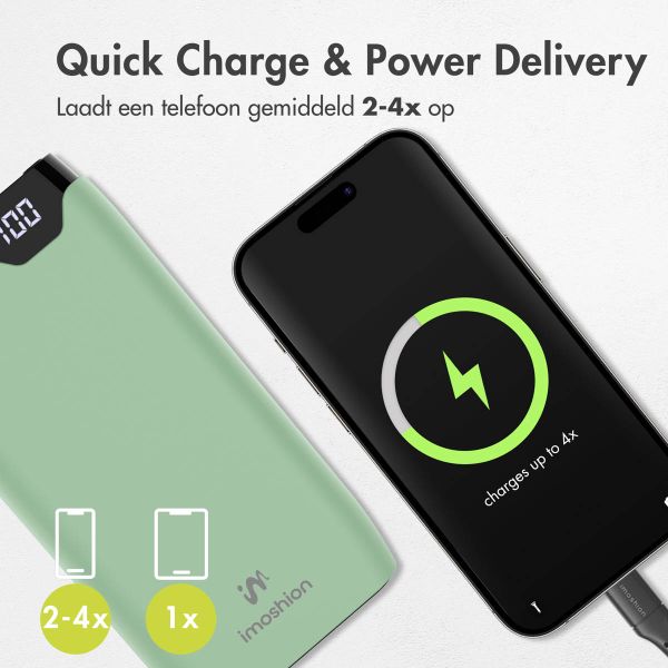 imoshion Powerbank 20.000 mAh - Quick Charge en Power Delivery - Groen