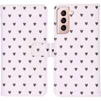 imoshion Design Softcase Bookcase Samsung Galaxy S21 - Hearts Allover White