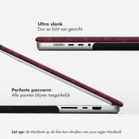 Selencia Fluwelen Cover MacBook Air 13 inch (2018-2020) - A1932 / A2179 / A2337 - Donkerrood