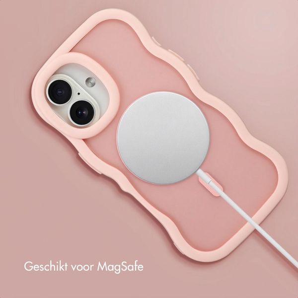 Selencia Wavy Backcover met MagSafe Apple iPhone 16 - Soft Pink