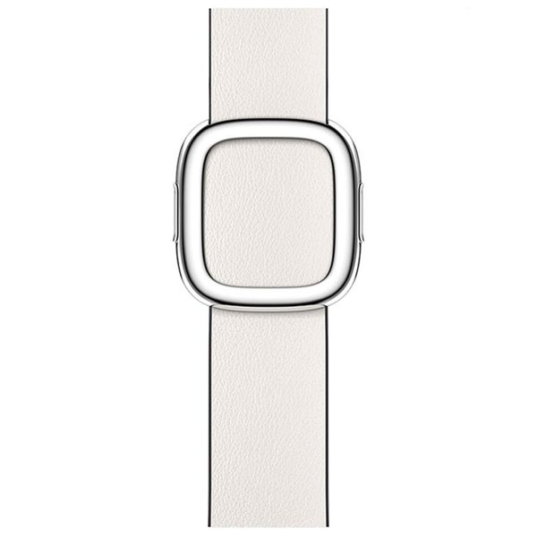 Apple Leather Band Modern Buckle Apple Watch Series 1-9 / SE - 38/40/41 mm / Series 10 - 42 mm - Maat M - Chalk