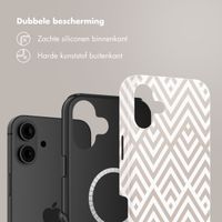 Selencia Vivid Tough Backcover met MagSafe Apple iPhone 16 - Beige Zigzag
