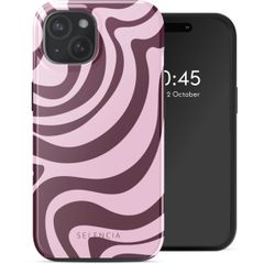 Selencia Vivid Case with MagSafe Apple iPhone 15 - Wavy Swirl Pink Plum