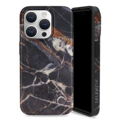 Selencia Aurora Fashion Backcover Apple iPhone 15 Pro - Onyx Black Marble