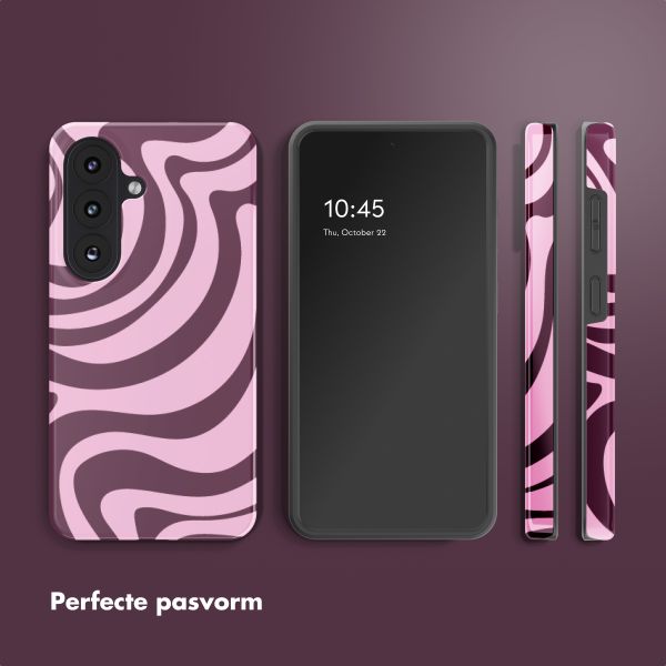 Selencia Vivid Backcover met MagSafe Samsung Galaxy S26 Plus - Wavy Swirl Pink Plum