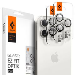 Spigen GLAStR Camera Protector Glas 2 Pack Apple iPhone 17 Pro / 17 Pro Max / 16 Pro / 16 Pro Max / 15 Pro / 15 Pro Max / 14 Pro / 14 Pro Max - Titanium White