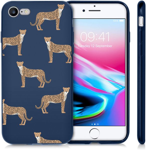 imoshion Design hoesje iPhone SE (2022 / 2020) / 8 / 7 - Luipaard - Blauw