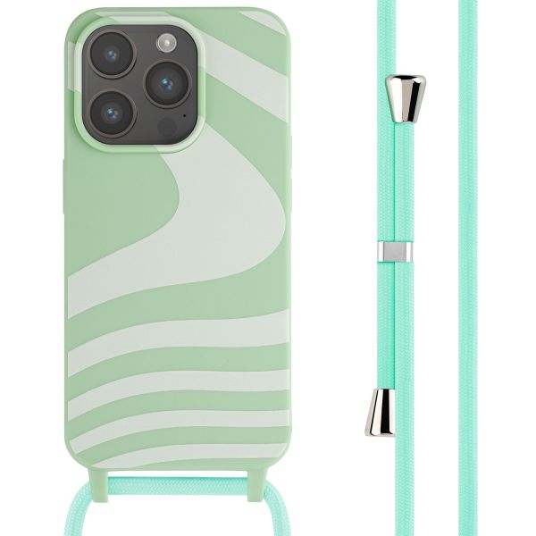 imoshion Siliconen design hoesje met koord iPhone 15 Pro - Retro Green