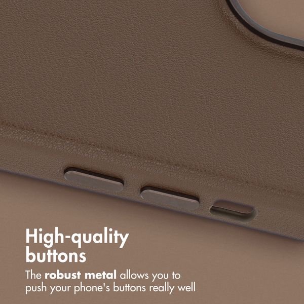 Accezz Leather Back Cover with MagSafe Apple iPhone 15 - Coffee Brown