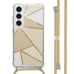 imoshion Design hoesje met koord Samsung Galaxy S25 - Beige Graphic