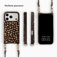 Selencia Nova Real Leather Backcover met Koord en Pashouder Apple iPhone 17 Pro - Fawn Chic
