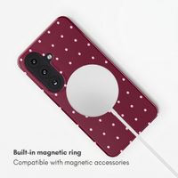 Selencia Vivid Back Cover with MagSafe Samsung Galaxy S26 - Happy Dots Burgundy