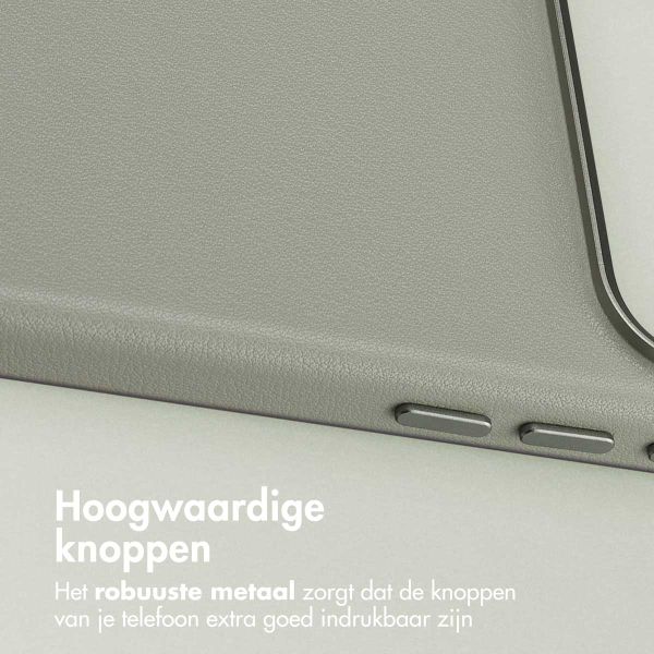 Accezz MagSafe Leather Backcover Apple iPhone 17 Pro Max - Light Grey