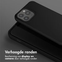 Selencia Siliconen hoesje met afneembaar koord iPhone 15 Pro Max - Zwart