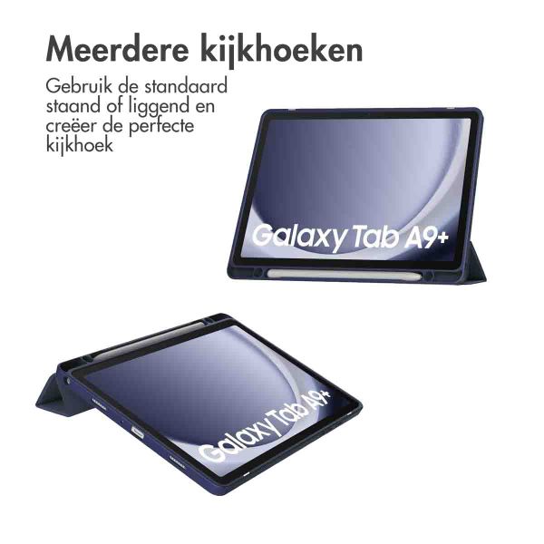 imoshion Trifold Hardcase Bookcase Samsung Galaxy Tab A9 Plus - Donkerblauw