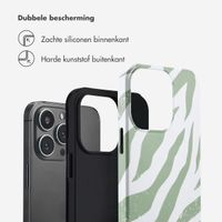 Selencia Vivid Tough Backcover iPhone 13 Pro - Colorful Zebra Sage Green