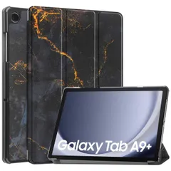 imoshion Trifold Design Bookcase Samsung Galaxy Tab A9 Plus - Black Marble