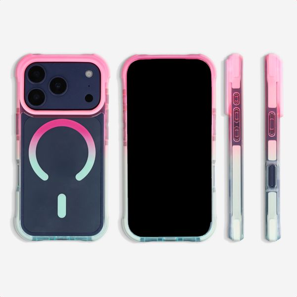 Selencia Gradient Backcover met MagSafe Apple iPhone 17 Pro - Roze / Blauw