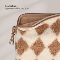 Selencia Teddy Laptop hoes 15-16 inch - Laptopsleeve - Checks
