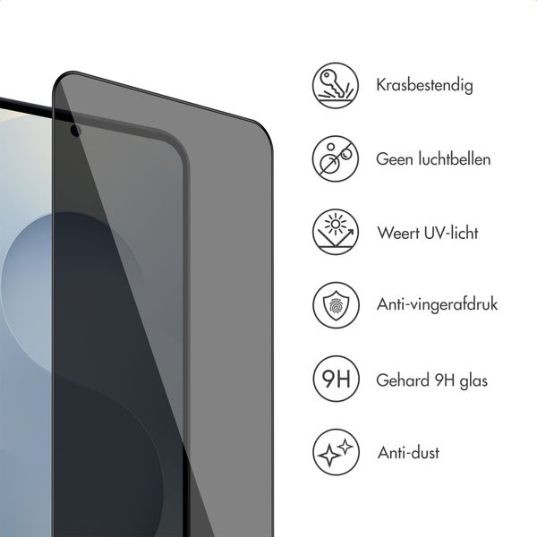 Accezz Gehard Glas Privacy Screenprotector + Applicator Samsung Galaxy S24 Plus / S25 Plus