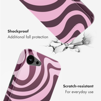 Selencia Vivid Back Cover with MagSafe Apple iPhone 17e / 16e - Wavy Swirl Pink Plum