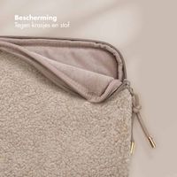 Selencia Teddy Laptop hoes 15-16 inch - Laptopsleeve - Sand