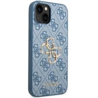 Guess 4G Metal Logo Backcover iPhone 14 - Blauw