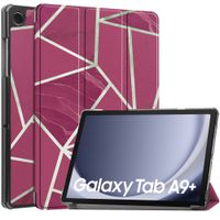 imoshion Trifold Design Bookcase Samsung Galaxy Tab A9 Plus - Bordeaux Graphic