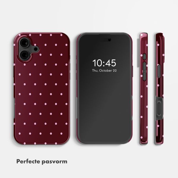 Selencia Vivid Backcover Apple iPhone 16 - Happy Dots Burgundy