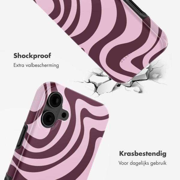 Selencia Vivid Backcover met MagSafe Apple iPhone 16 - Wavy Swirl Pink Plum