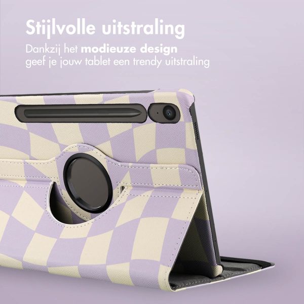 imoshion 360° Draaibare Design Bookcase Samsung Galaxy Tab S10 FE / S9 FE - Dancing Cubes