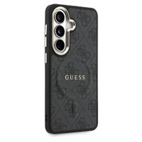 Guess 4G Leather Backcover met MagSafe Samsung Galaxy S26 - Gold Edge - Black