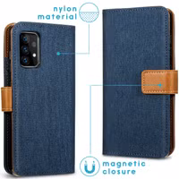 imoshion Luxe Canvas Bookcase Samsung Galaxy A52(s) (5G/4G) -Donkerblauw
