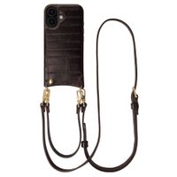 Selencia Nova Real Leather Back Cover with Card Holder Apple iPhone 16 - Dark Chocolate