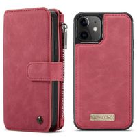 CaseMe Luxe 2 in 1 Portemonnee Bookcase iPhone 12 Mini - Rood