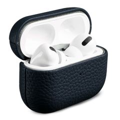 Accezz Echt Leren Case Apple AirPods Pro - Donkerblauw