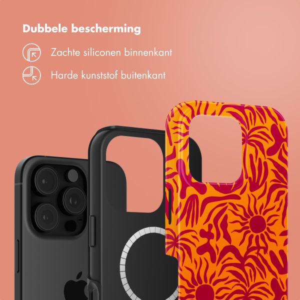 Selencia Vivid Tough Backcover met MagSafe Apple iPhone 16 Pro Max - Tropical Vibes Apricot