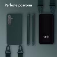 Selencia Siliconen hoesje met afneembaar koord Samsung Galaxy A35 - Donkergroen