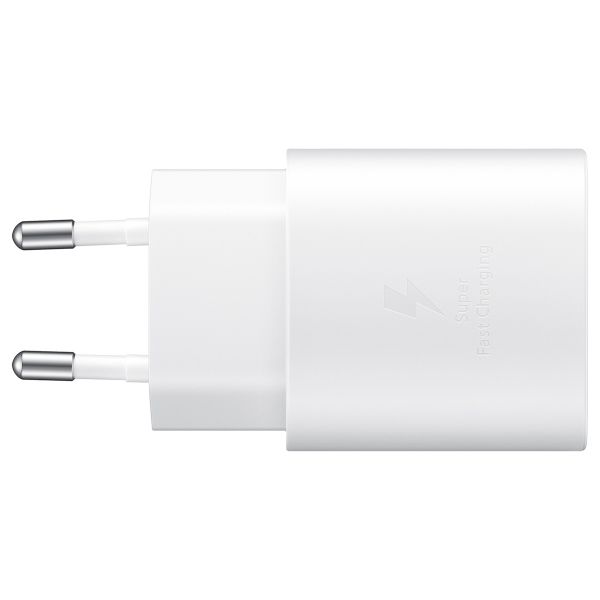 Samsung Originele USB-C naar USB-C kabel - 1.8 meter - 25 Watt + Originele Fast Charging Adapter USB-C Oplader - 25 Watt - Wit