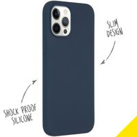 Accezz Liquid Silicone Backcover Apple iPhone 12 Pro Max - Donkerblauw