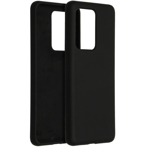 Accezz Liquid Silicone Backcover Samsung Galaxy S20 Ultra - Zwart