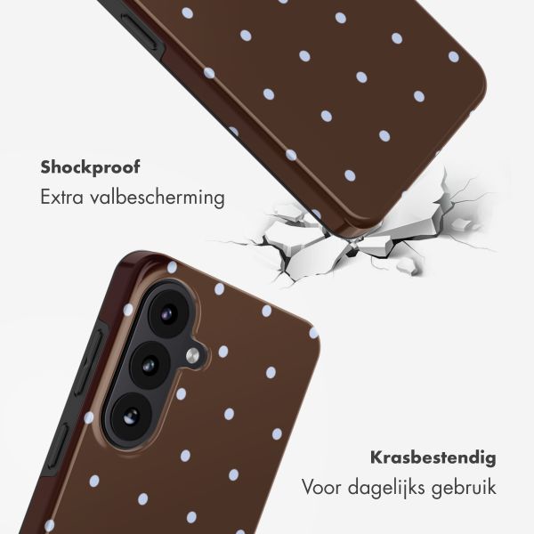 Selencia Vivid Backcover met MagSafe Samsung Galaxy S26 FE - Happy Dots Chocolate
