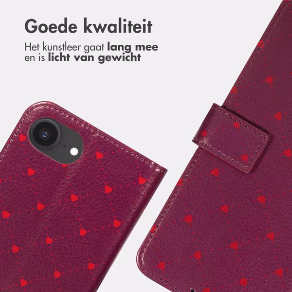 imoshion Design Bookcase Apple iPhone 17e / 16e - Crush Check Coral Dust