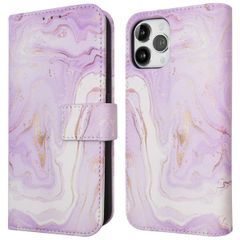 imoshion Design Bookcase Apple iPhone 12 (Pro) - Purple Marble