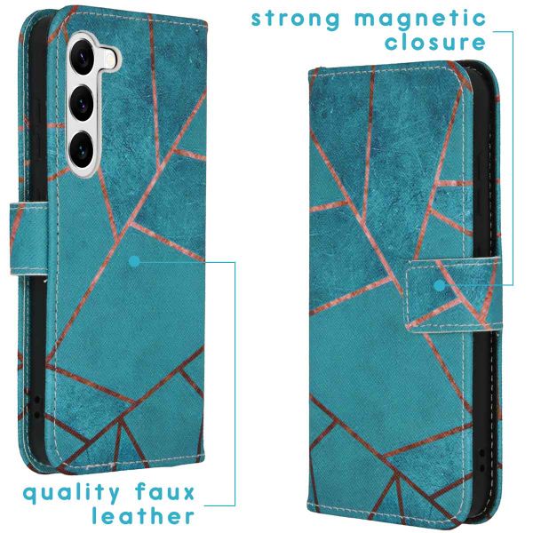 imoshion Design Softcase Bookcase Samsung Galaxy S23 - Blue Graphic